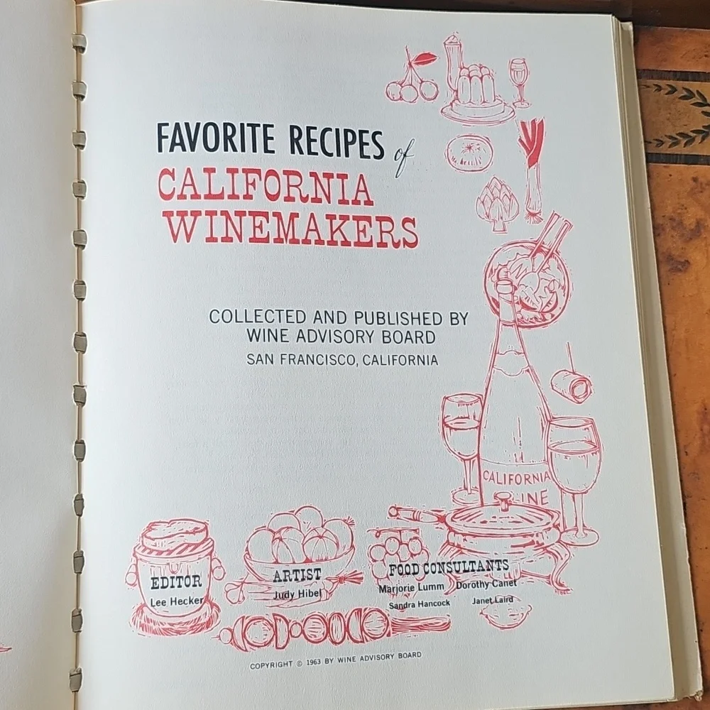 1963 Favorite Recipes of California Winemakers